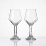 JHC INC Artisanal Faceted Crystal Wine Glasses 2-Pack Gift Box Set
