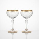 Luxury Etched Crystal Champagne Coupes Cocktail Glasses 2-Pack Gift Box Set